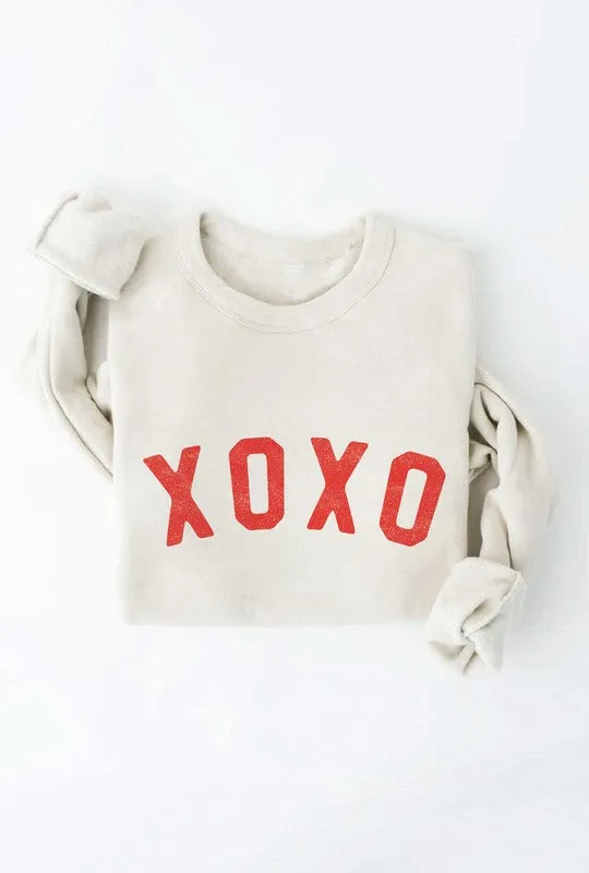 XOXO Fleece Pullover Relaxed Fit Sweatshirt