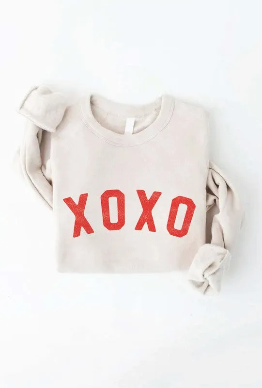 XOXO Fleece Pullover Relaxed Fit Sweatshirt