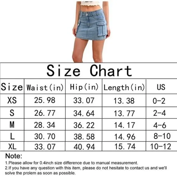 Y2K Light Wash Cargo Denim‎ Mini Skirt Low Waist Extra Short Bodycon Skirt