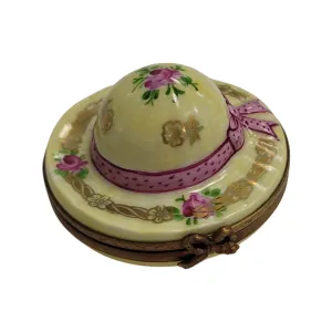 Yellow Bonnet Hat w Rabbit inside