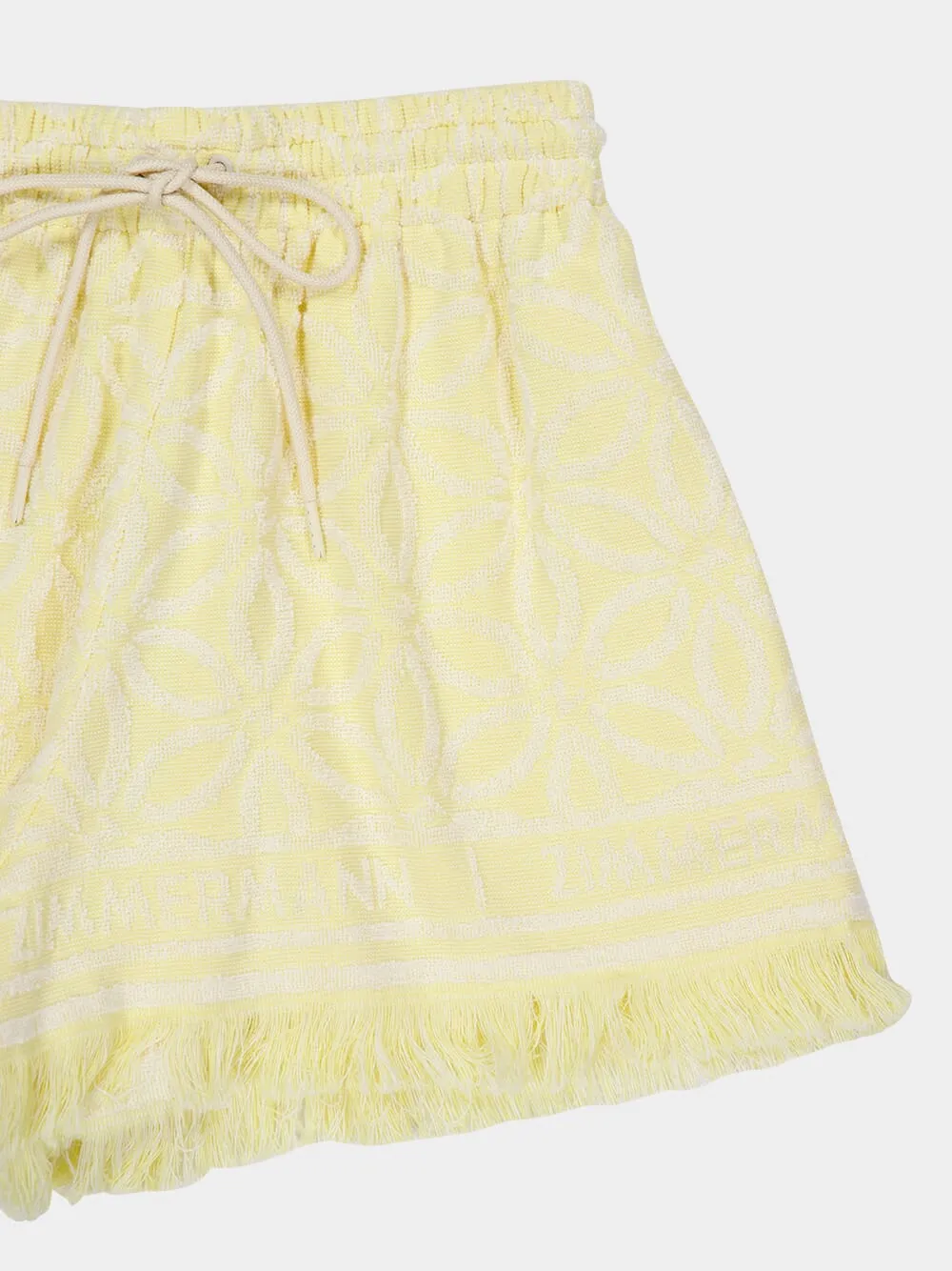 Yellow Cream Coco Towelling Shorts