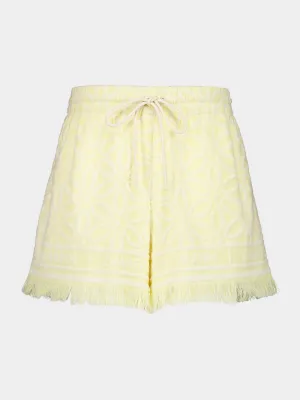 Yellow Cream Coco Towelling Shorts