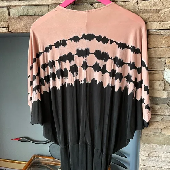 YFB NWOT Slinky Siren Tiger Eye Maxi Dress Twist Knot Boho Tie Dye Pink Black M