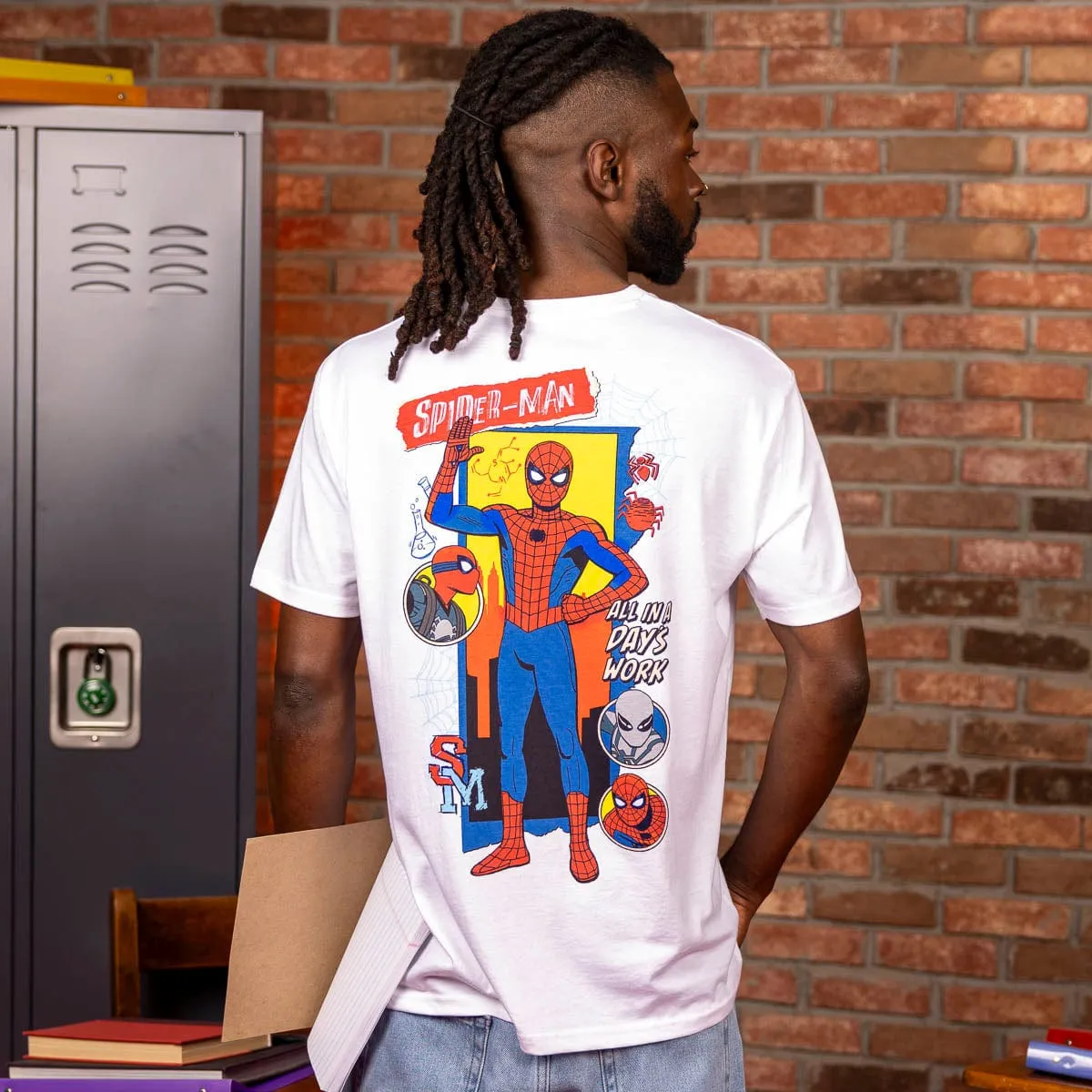 Your Friendly Neighborhood Spider-Man "All in a Day's Work" – Crewneck Tee
