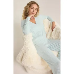 Z Supply Mara Long Sleeve Cardigan Top - Snowflake Blue NWT SIZE XS L