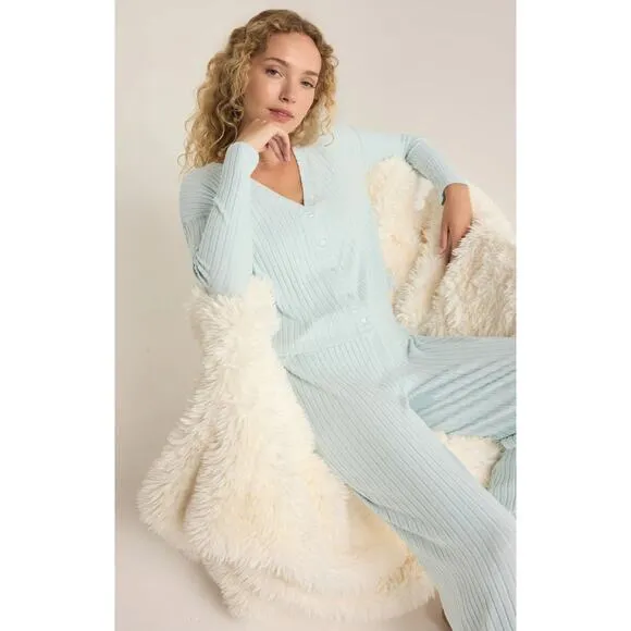 Z Supply Mara Long Sleeve Cardigan Top - Snowflake Blue NWT SIZE XS L