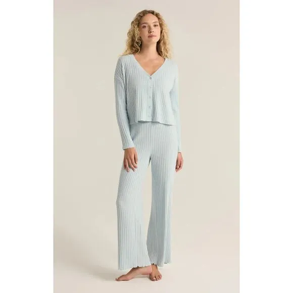 Z Supply Mara Long Sleeve Cardigan Top - Snowflake Blue NWT SIZE XS L