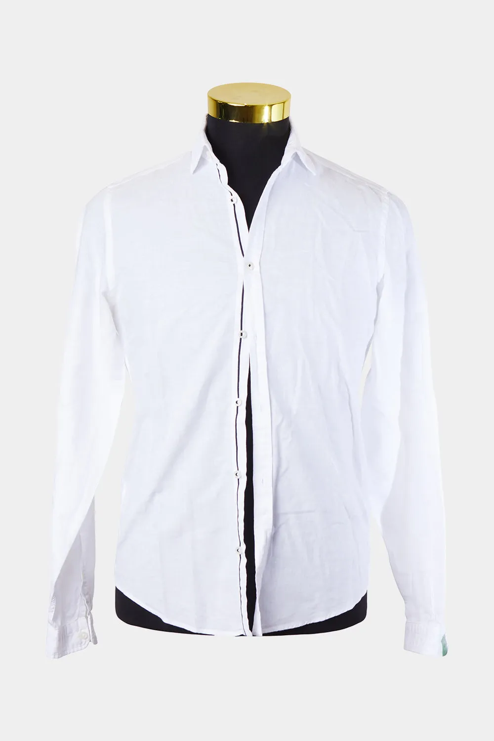 Zara Man White Button Down Slim Fit Shirt