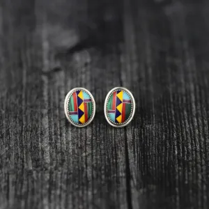 Zuni Inlay Statement Studs