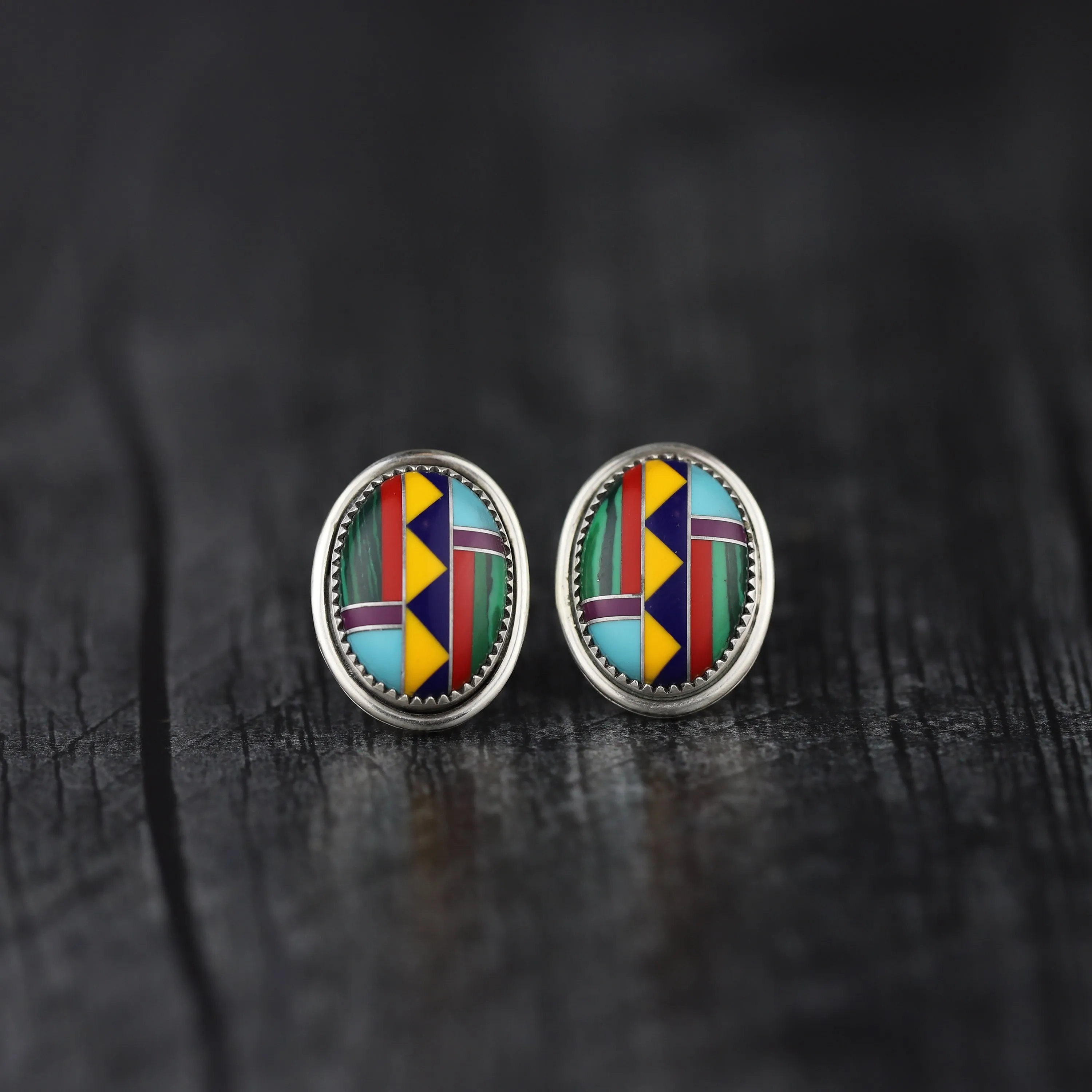 Zuni Inlay Statement Studs