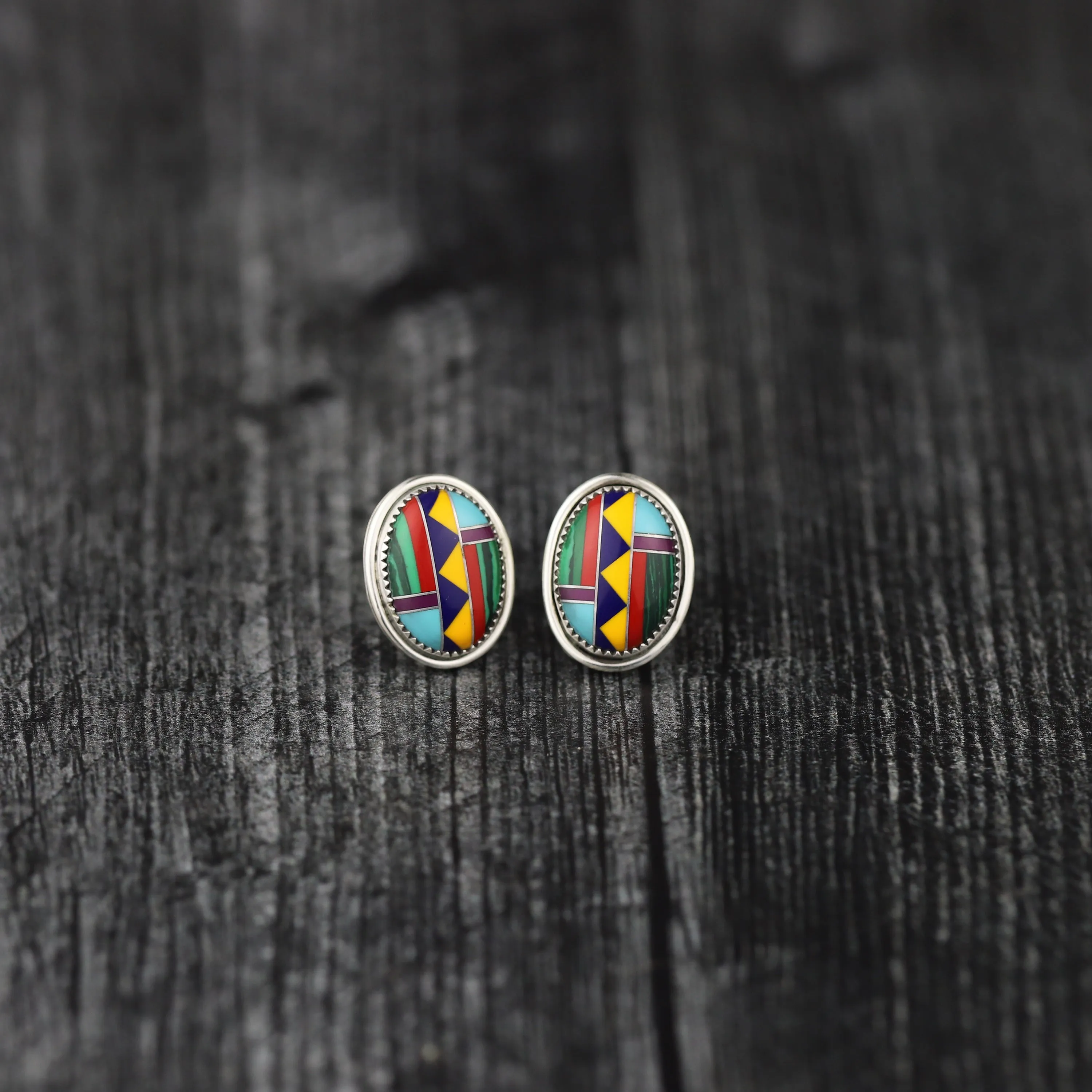 Zuni Inlay Statement Studs